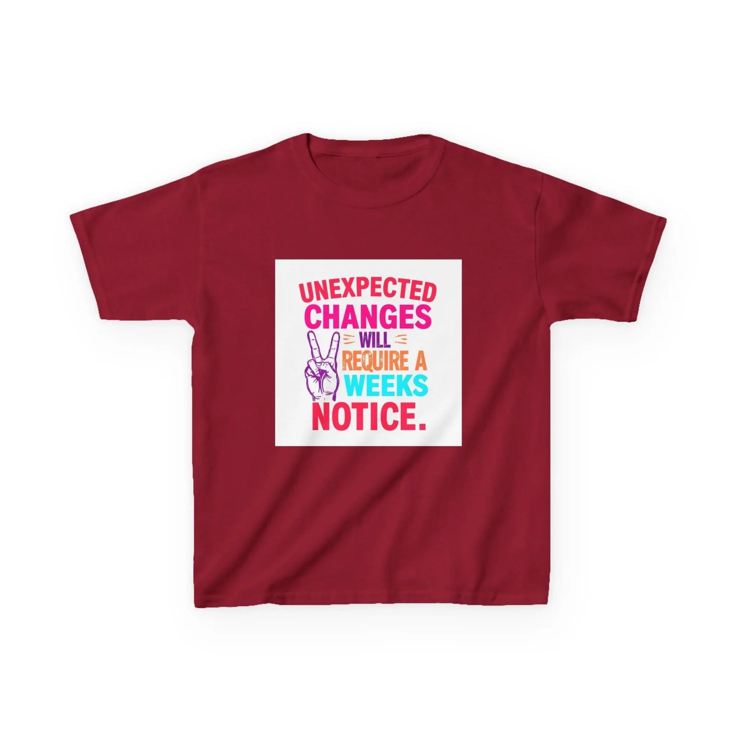 “Unexpected Changes Will Require A 2 Weeks Notice” - Kids Autism Awareness T-Shirt Printify