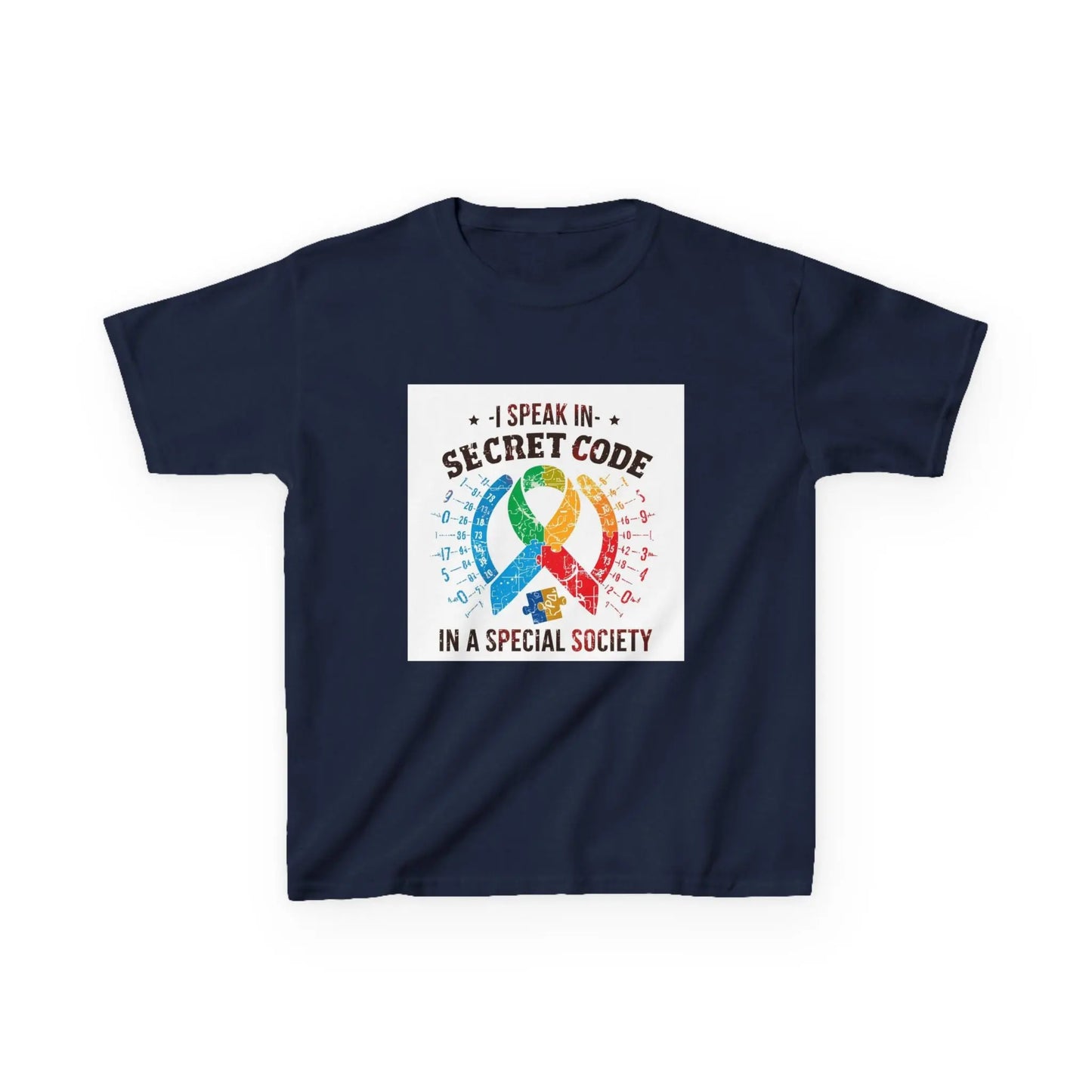 "I Speak in Secret Code in a Special Society" - Kids Autism Awareness T-Shirt Printify