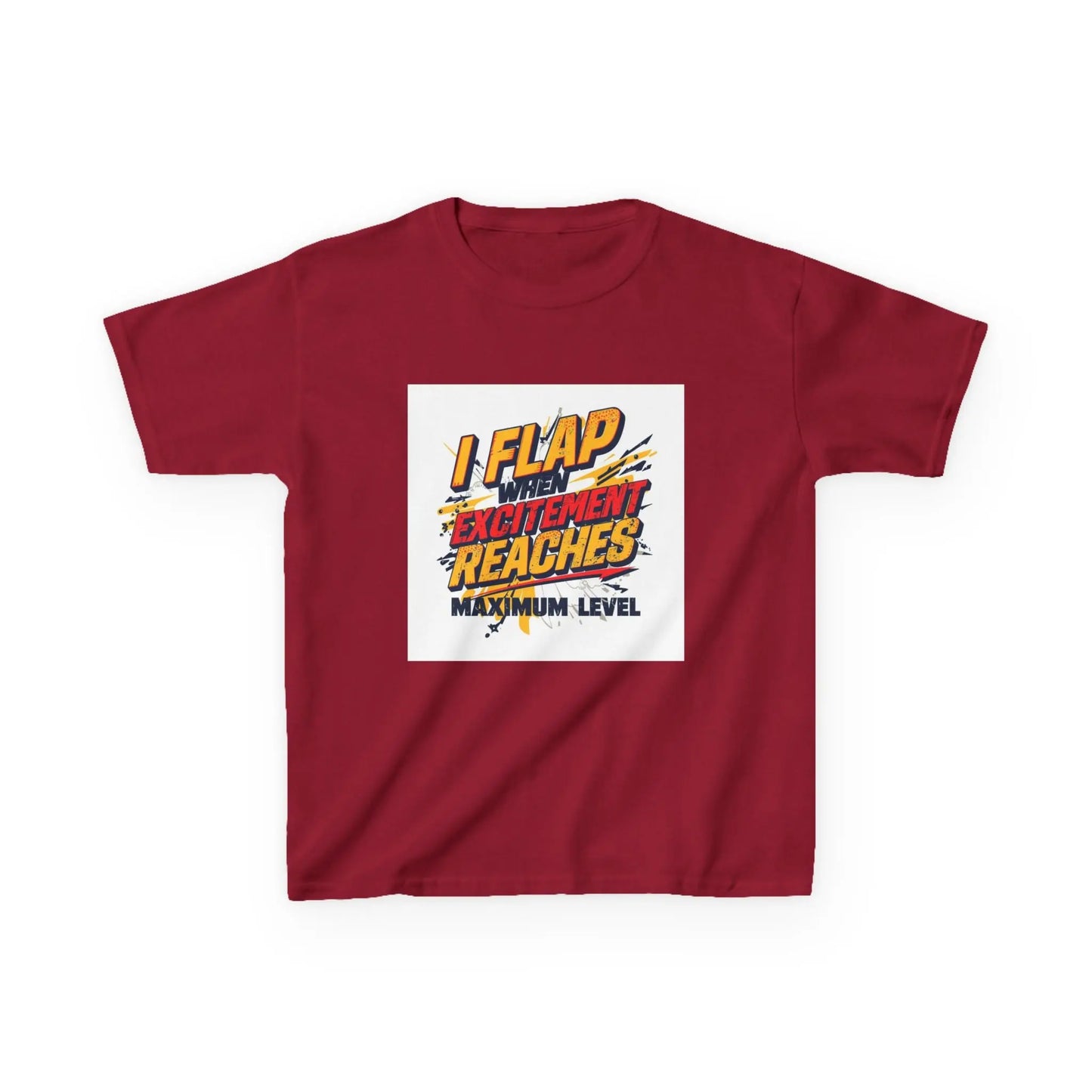 "I Flap Excitement Reaches Maximum Level" - Kids Autism Awareness T-Shirt Printify