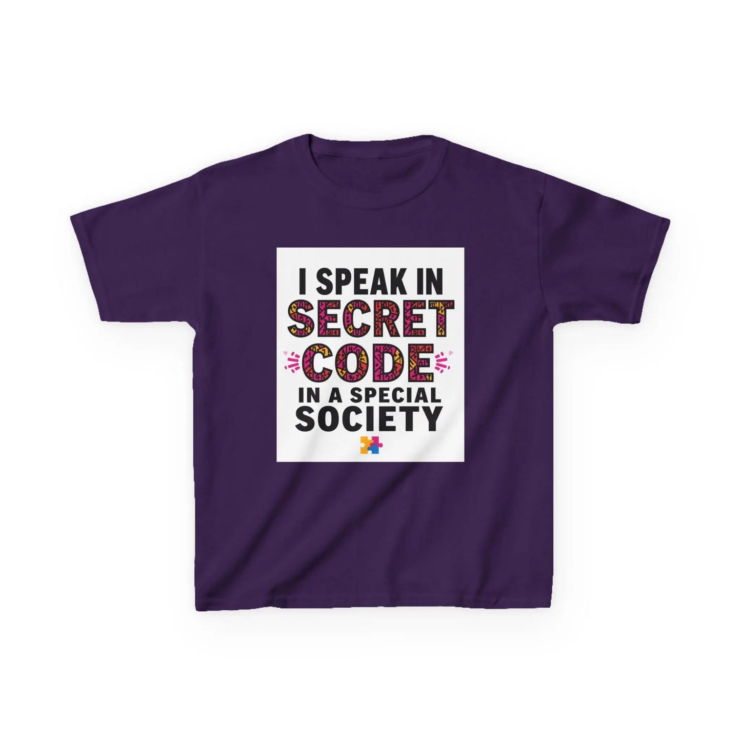 "I Speak in Secret Code" - Kids Autism Awareness T-Shirt Printify