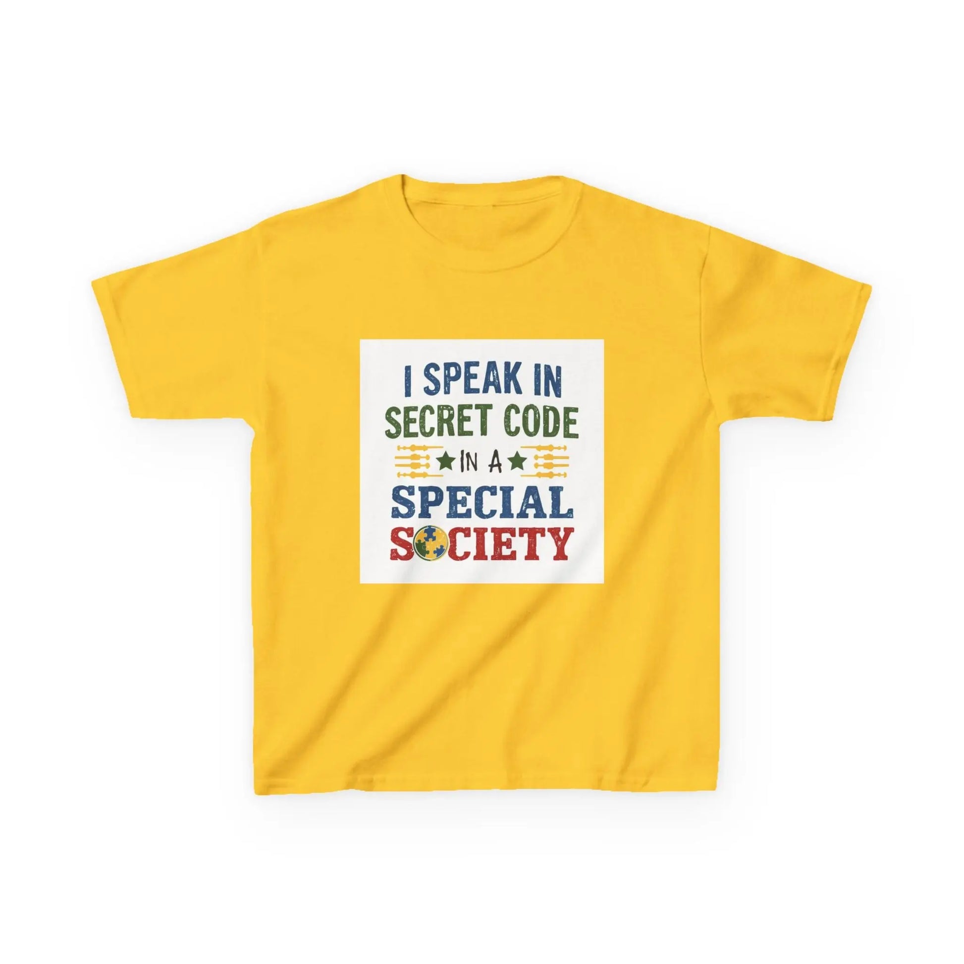 "I Speak in Secret Code" - Kids Autism Awareness T-Shirt Printify
