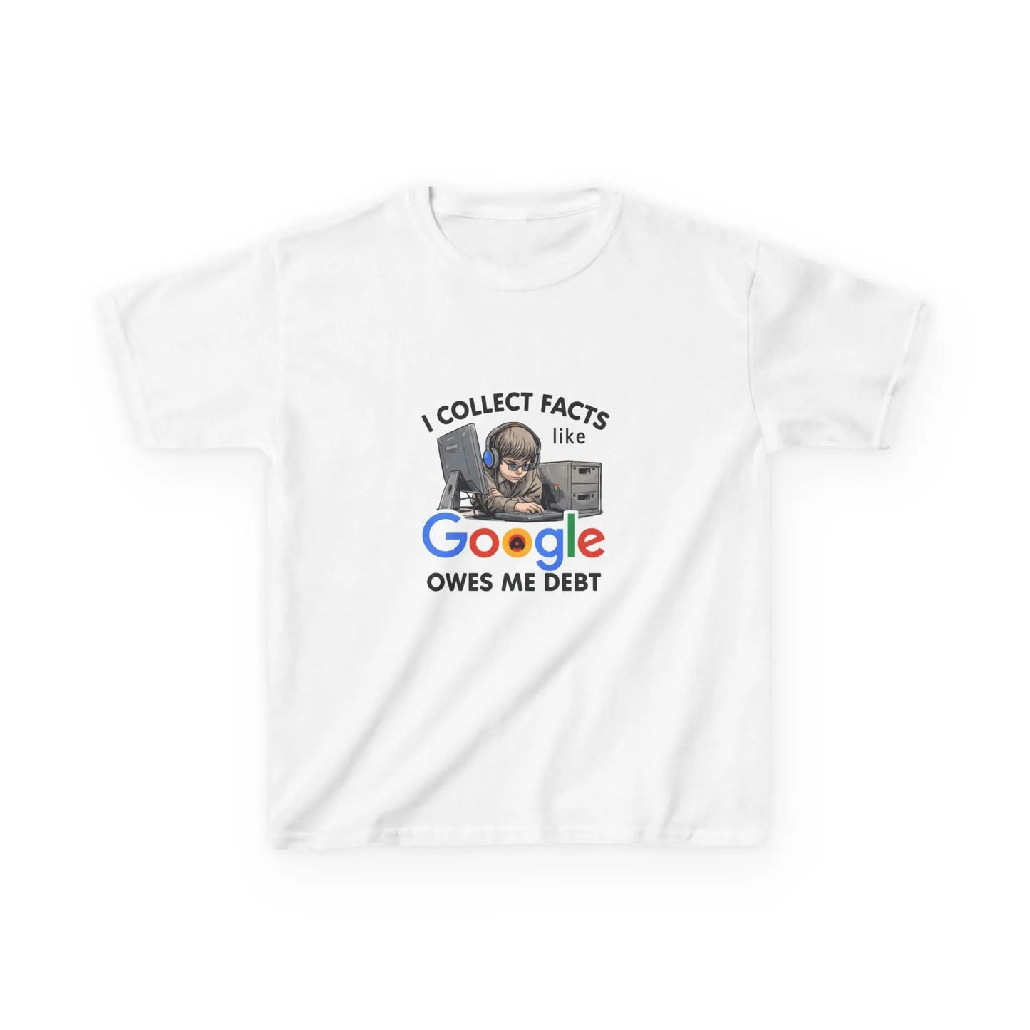 “I Collect Facts Like Google Owes Me Debt” - Kids Autism Awareness T-Shirt Printify