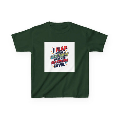 "I Flap When Excitement Reaches Maximum Level" - Kids Autism Awareness T-Shirt Printify