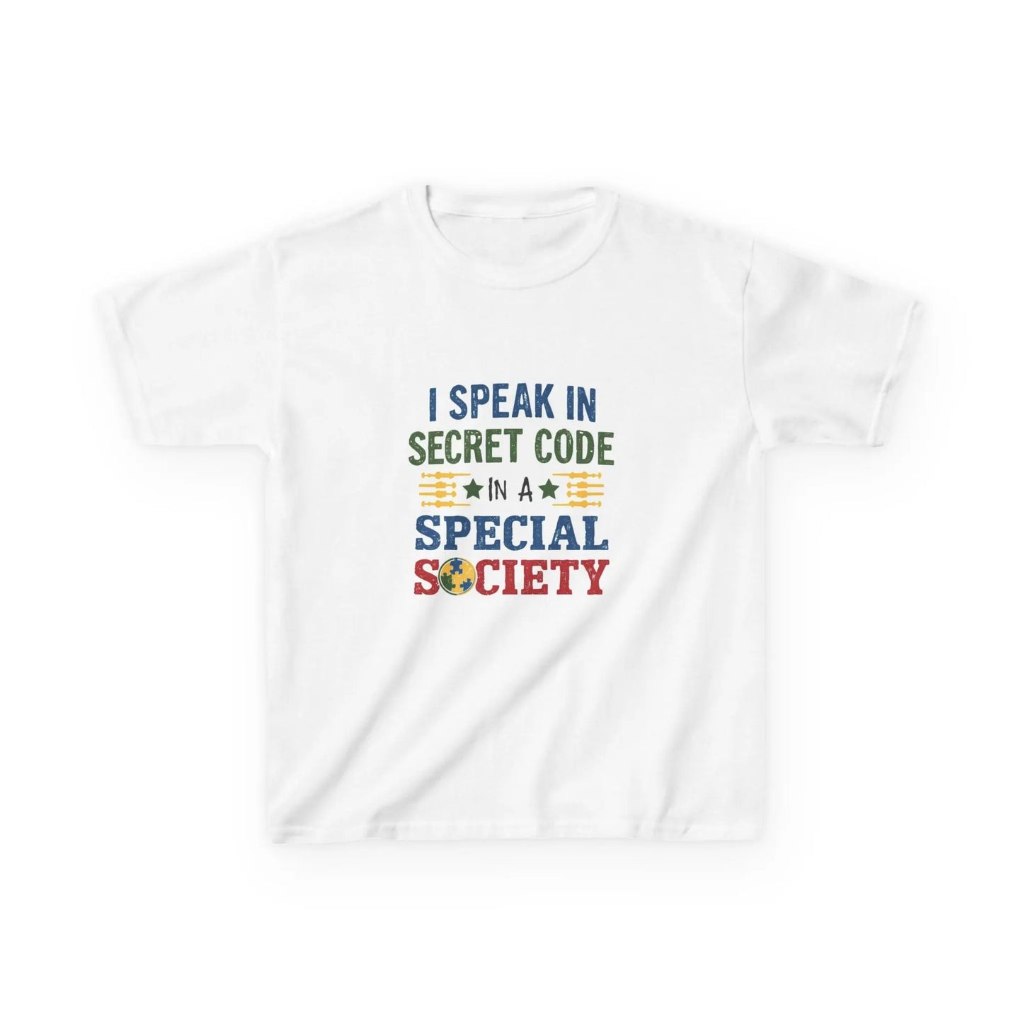 "I Speak in Secret Code" - Kids Autism Awareness T-Shirt Printify