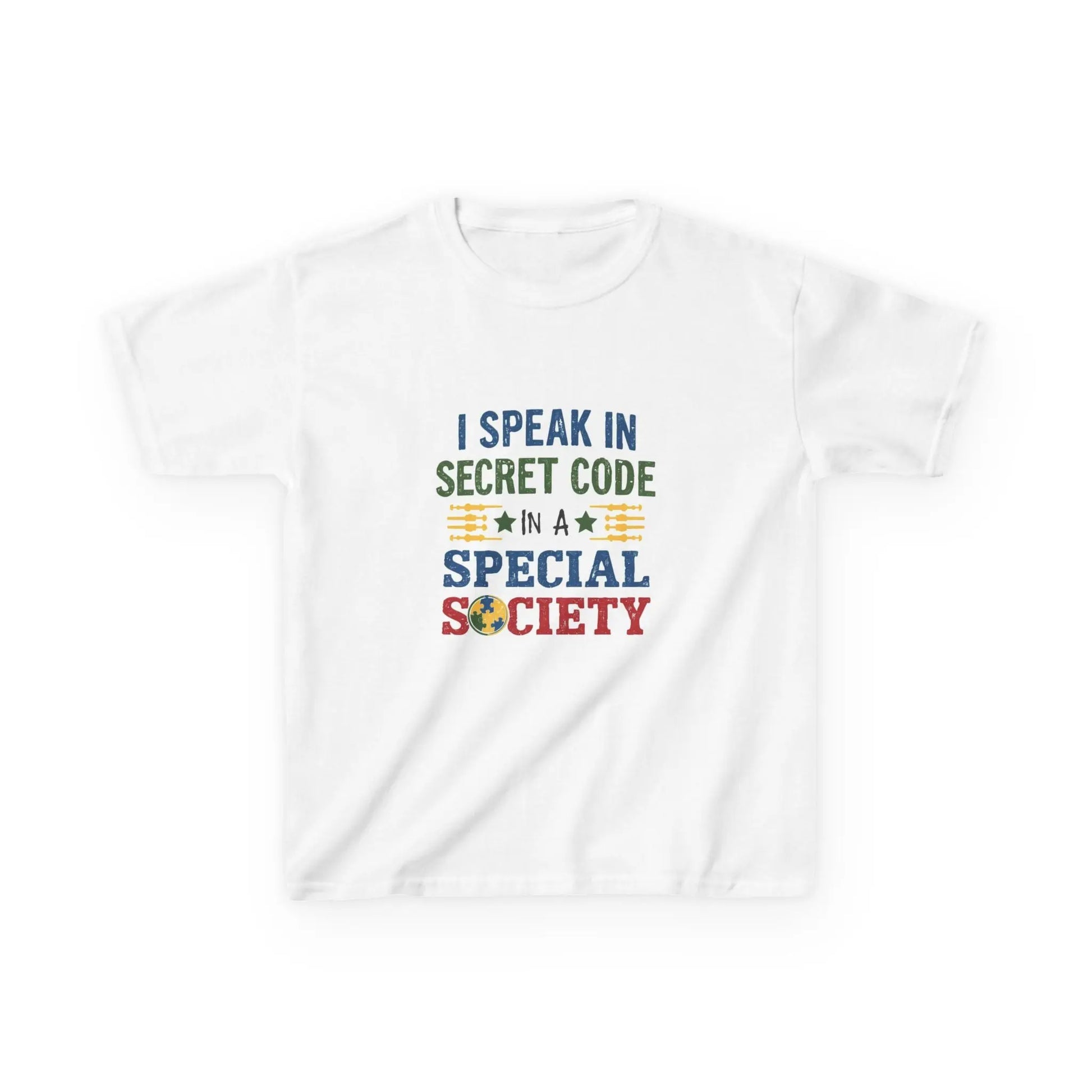 "I Speak in Secret Code" - Kids Autism Awareness T-Shirt Printify