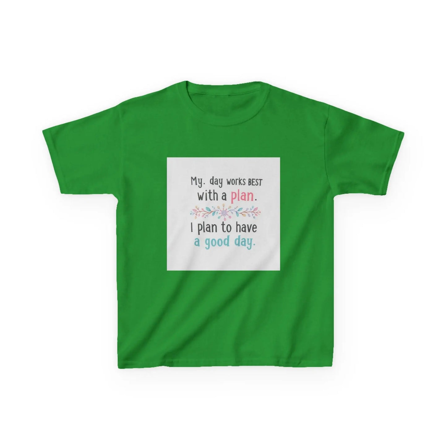 "My day works best with a plan. I plan to have a good day." - Kids Autism Awareness T-Shirt Printify