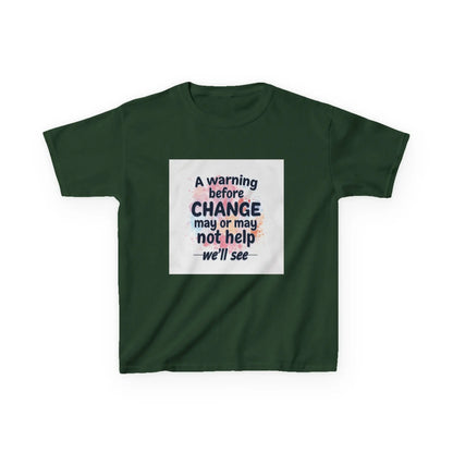 "A warning before CHANGE may or may not help — we'll see" - Kids Autism Awareness T-Shirt Printify