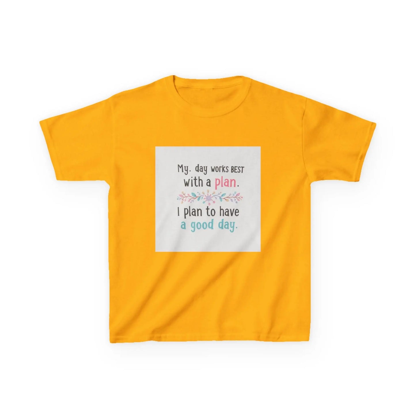 "My day works best with a plan. I plan to have a good day." - Kids Autism Awareness T-Shirt Printify