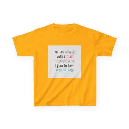 "My day works best with a plan. I plan to have a good day." - Kids Autism Awareness T-Shirt Printify