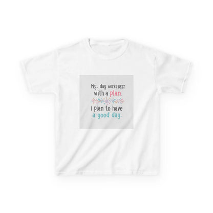 "My day works best with a plan. I plan to have a good day." - Kids Autism Awareness T-Shirt Printify