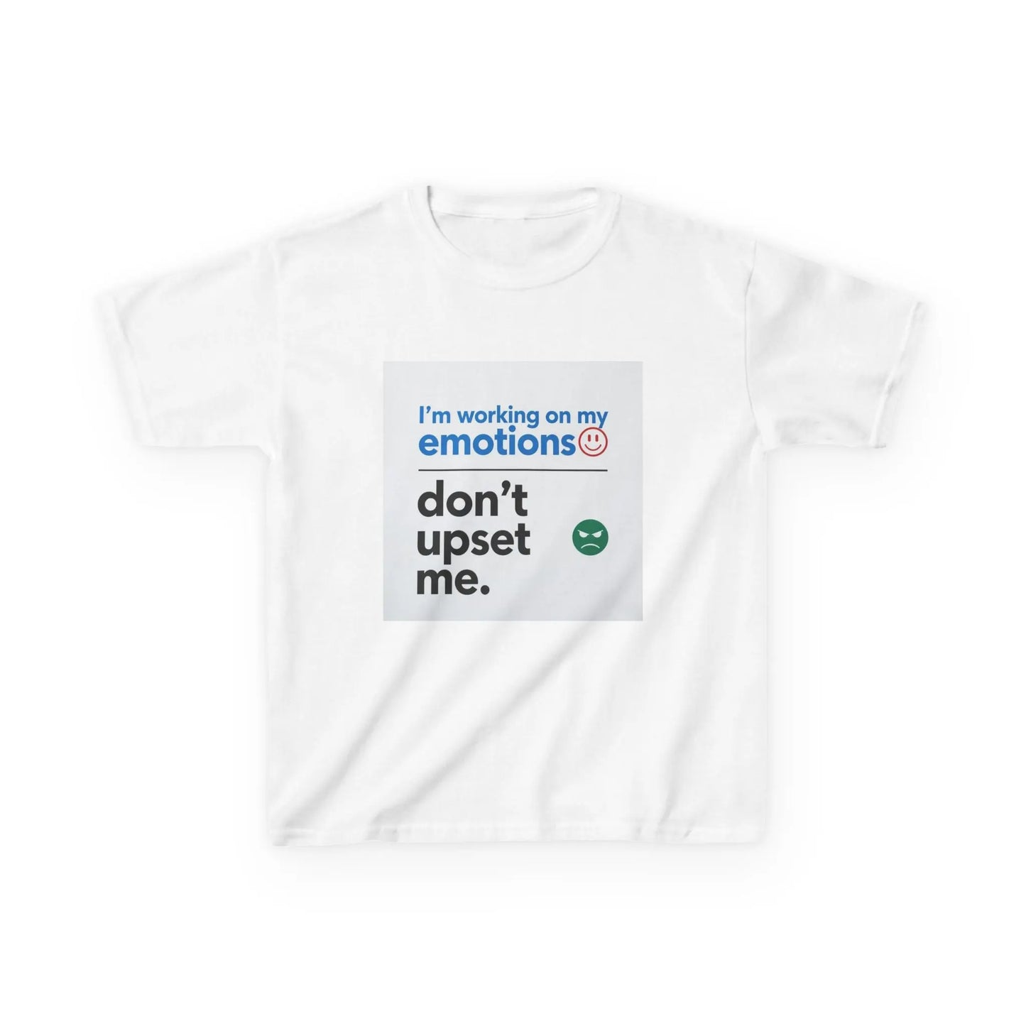 "I'm working on my emotions, don't upset me." - Kids Autism Awareness T-Shirt Printify