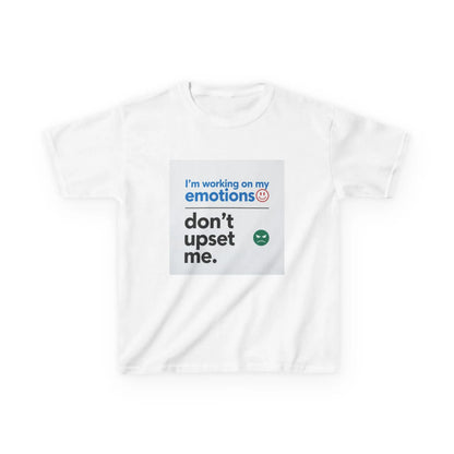 "I'm working on my emotions, don't upset me." - Kids Autism Awareness T-Shirt Printify