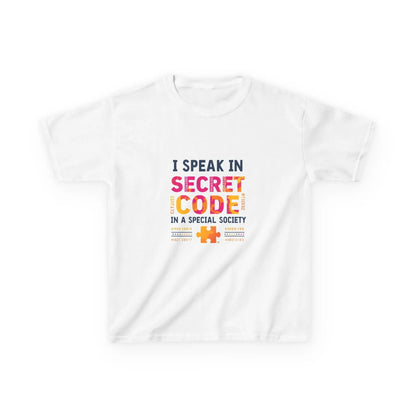 "I Speak in Secret Code" - Kids Autism Awareness T-Shirt Printify
