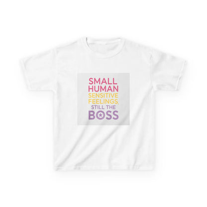 "Small Human Sensitive Feelings Still the Boss" - Kids Autism Awareness T-Shirt Printify