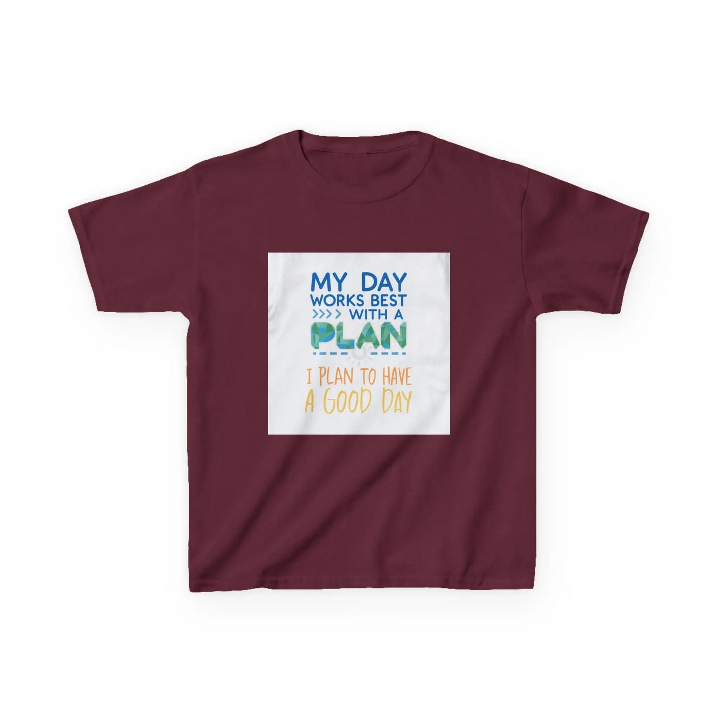 “My Day Works Best With a Plan” - Kids Autism Awareness T-Shirt Printify