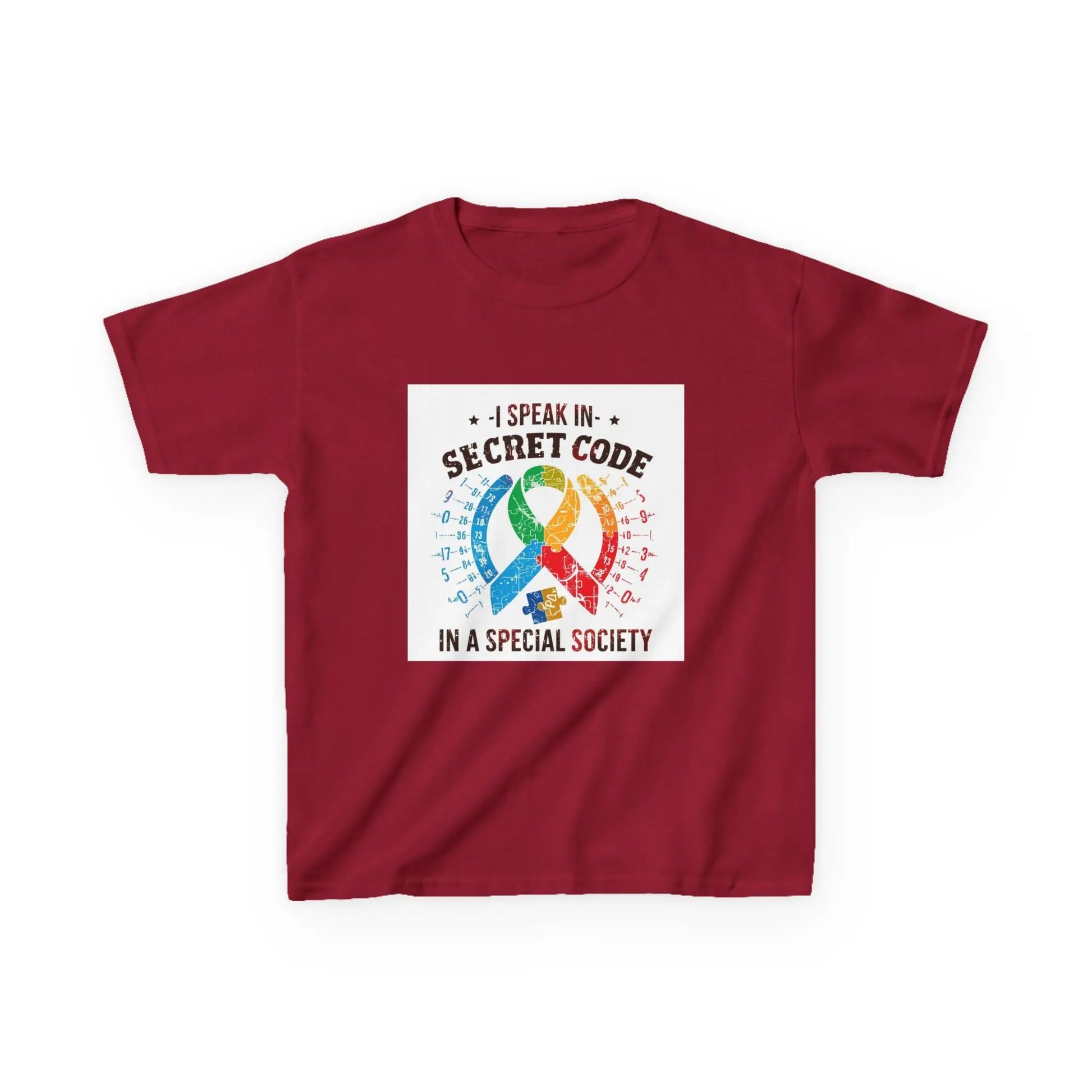 "I Speak in Secret Code in a Special Society" - Kids Autism Awareness T-Shirt Printify