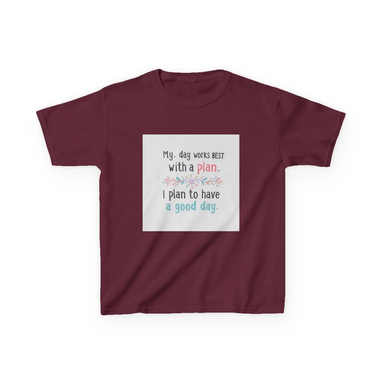 "My day works best with a plan. I plan to have a good day." - Kids Autism Awareness T-Shirt Printify