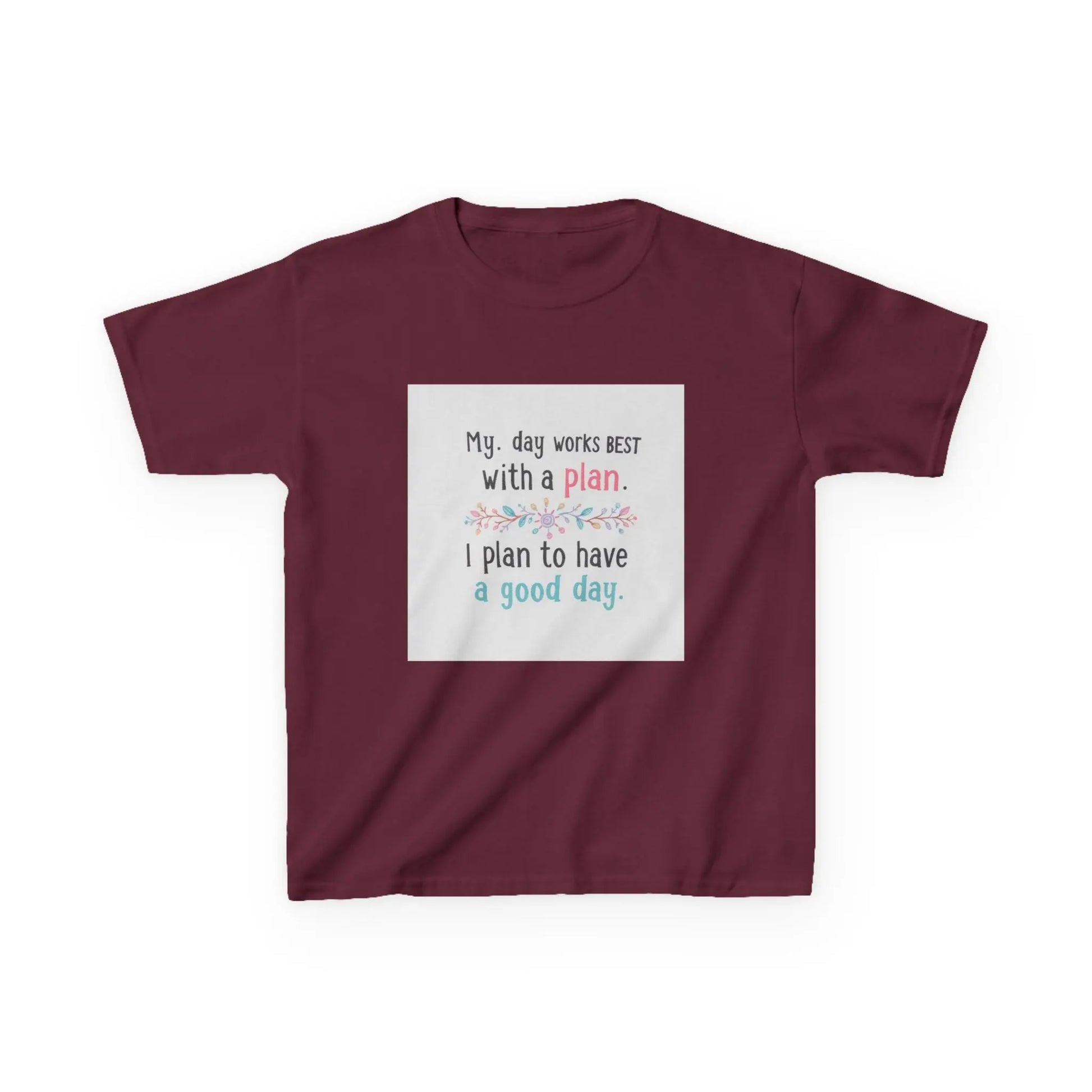 "My day works best with a plan. I plan to have a good day." - Kids Autism Awareness T-Shirt Printify