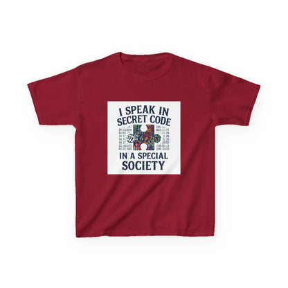 "I Speak in Secret Code in a Special Society" - Kids Autism Awareness T-Shirt Printify