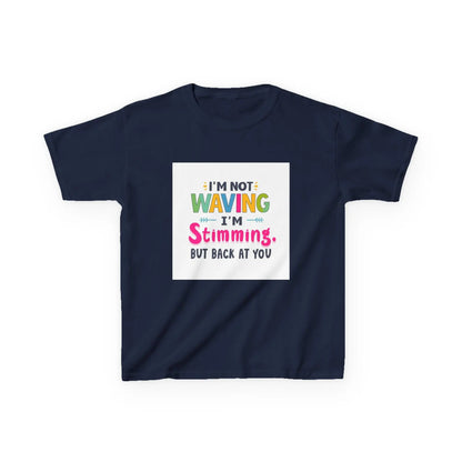 "I’m Not Waving I’m Stimming" - Kids Autism Awareness T-Shirt Printify