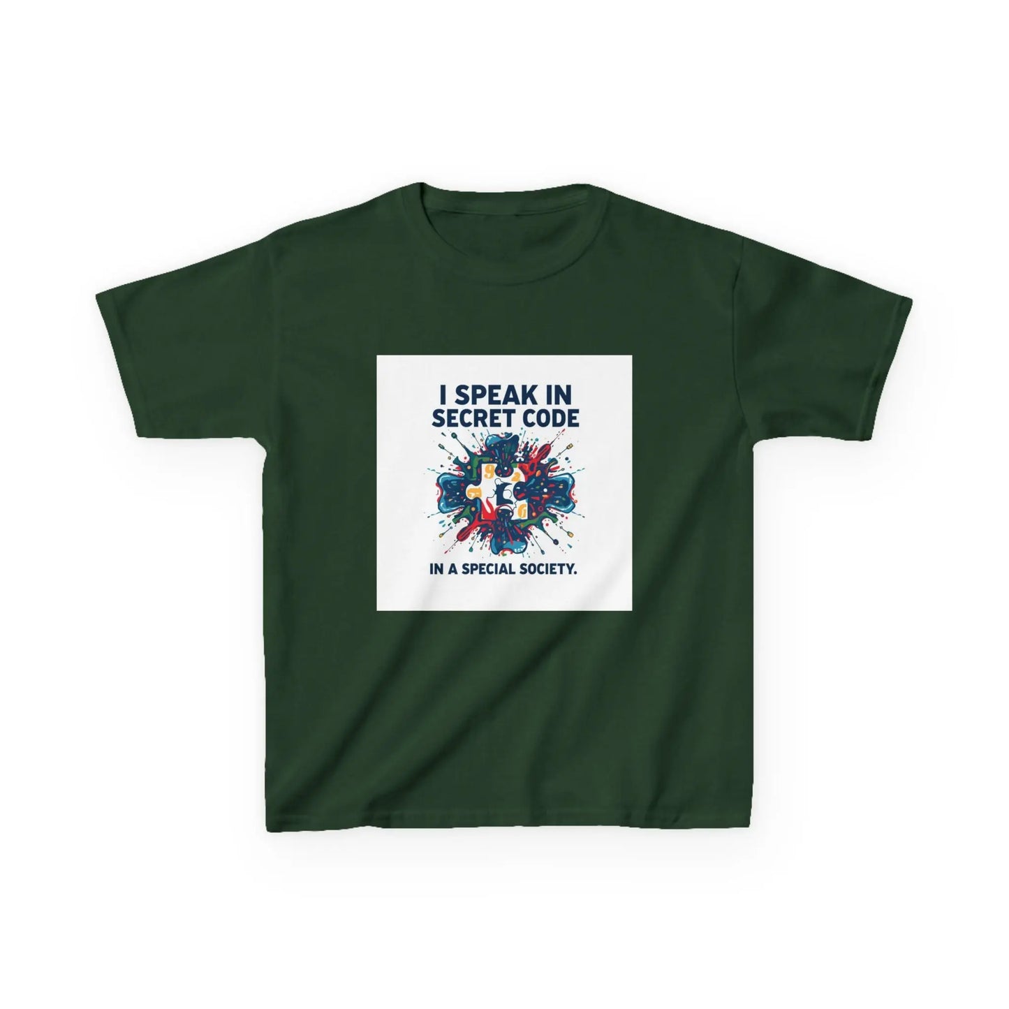 "I Speak in Secret Code" - Kids Autism Awareness T-Shirt Printify