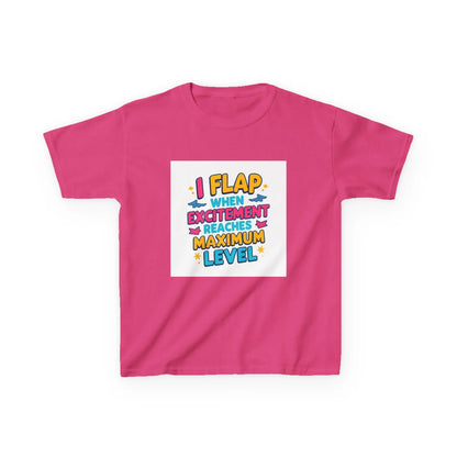 "I Flap When Excitement Reaches Maximum Level" - Kids Autism Awareness T-Shirt Printify