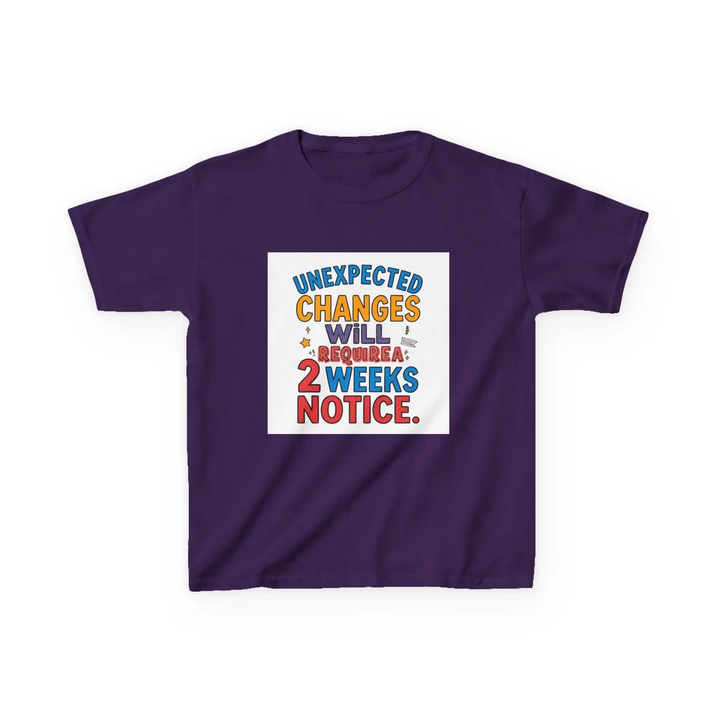 "Unexpected Changes Will Require 2 Weeks Notice" - Kids Autism Awareness T-Shirt Printify