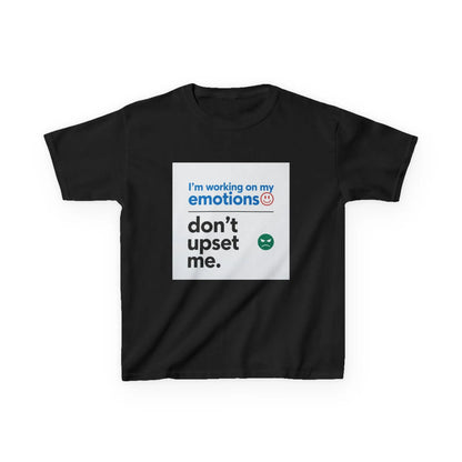 "I'm working on my emotions, don't upset me." - Kids Autism Awareness T-Shirt Printify