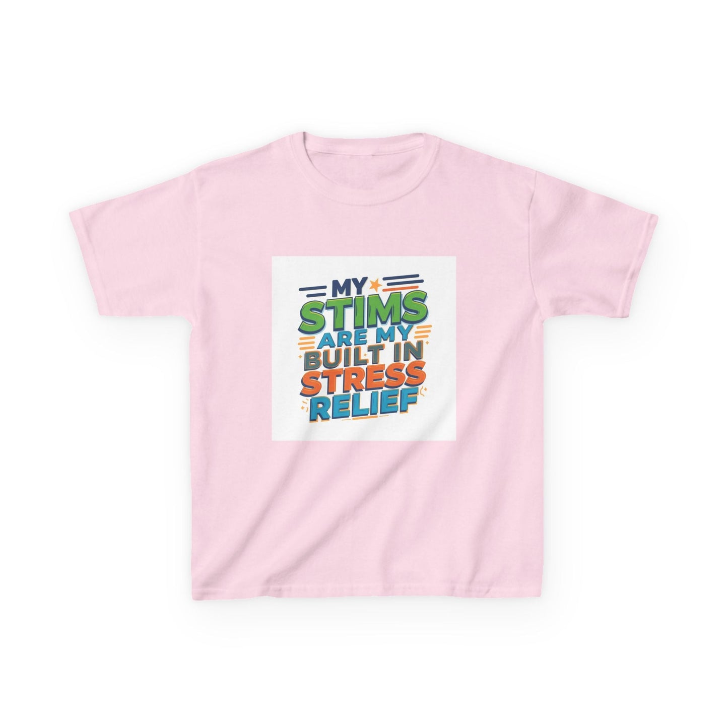 "My Stims Are My Built-In Stress Relief" - Kids Autism Awareness T-Shirt Printify