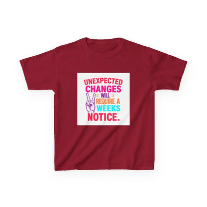 “Unexpected Changes Will Require A 2 Weeks Notice” - Kids Autism Awareness T-Shirt Printify