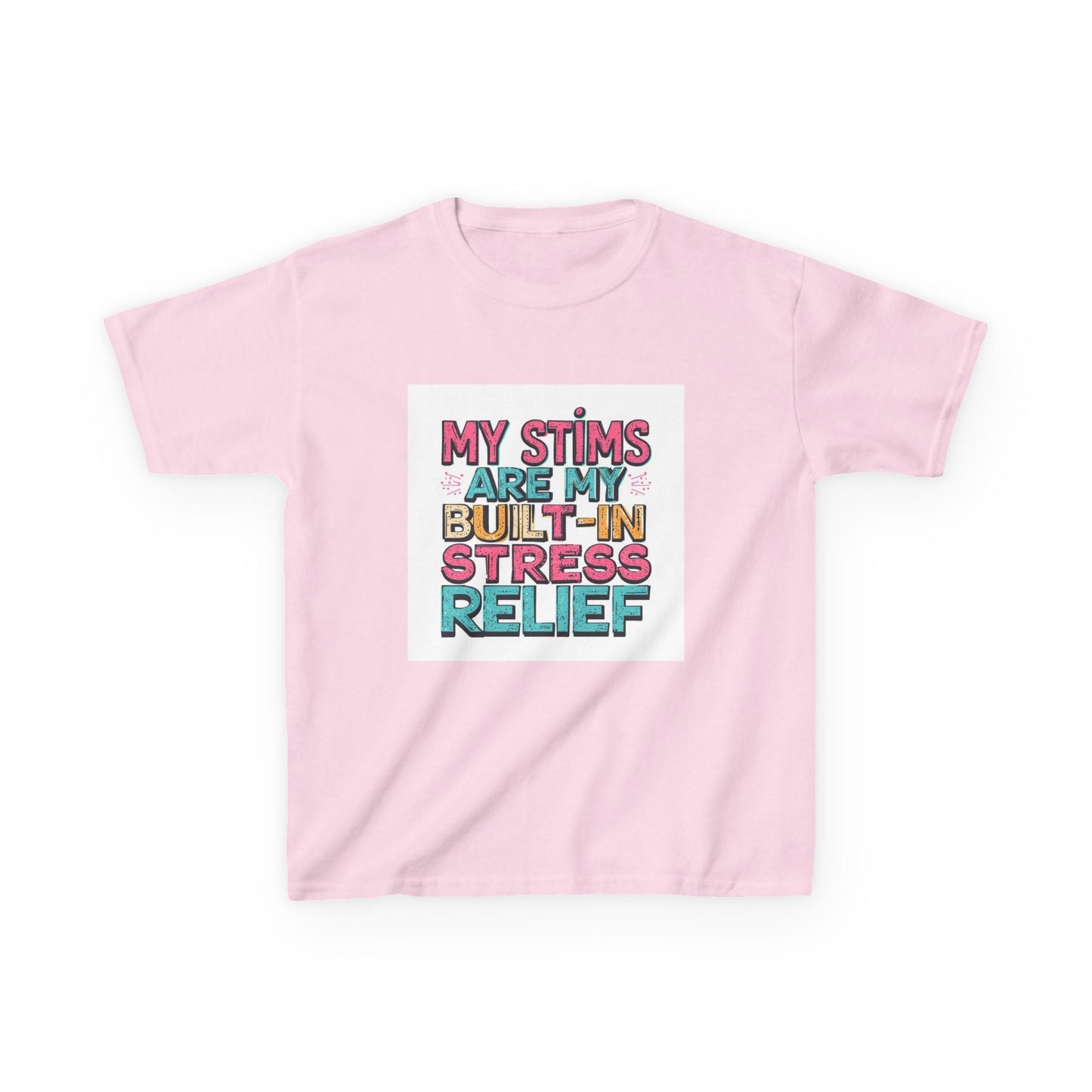 "My Stims Are My Built‑In Stress Relief" - Kids Autism Awareness T-Shirt Printify