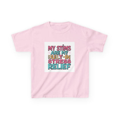 "My Stims Are My Built‑In Stress Relief" - Kids Autism Awareness T-Shirt Printify
