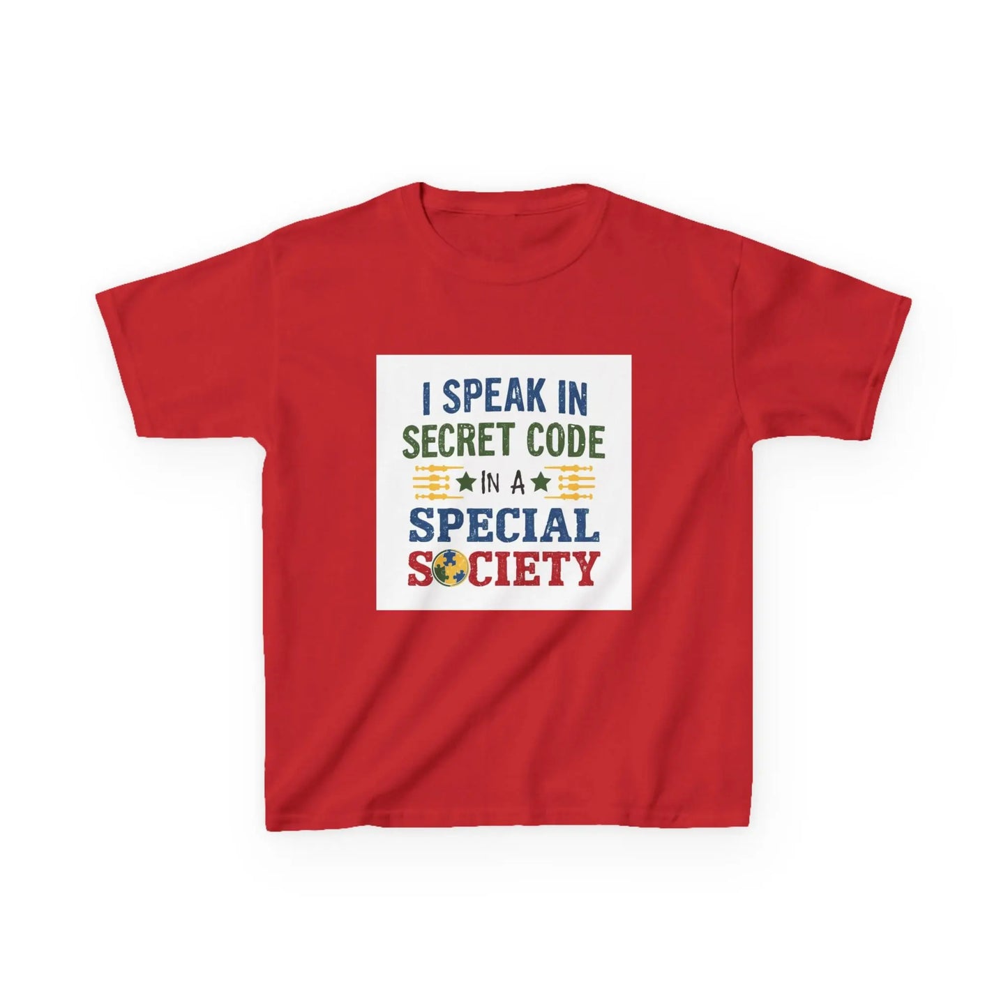 "I Speak in Secret Code" - Kids Autism Awareness T-Shirt Printify