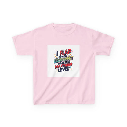 "I Flap When Excitement Reaches Maximum Level" - Kids Autism Awareness T-Shirt Printify