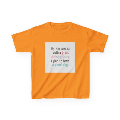 "My day works best with a plan. I plan to have a good day." - Kids Autism Awareness T-Shirt Printify