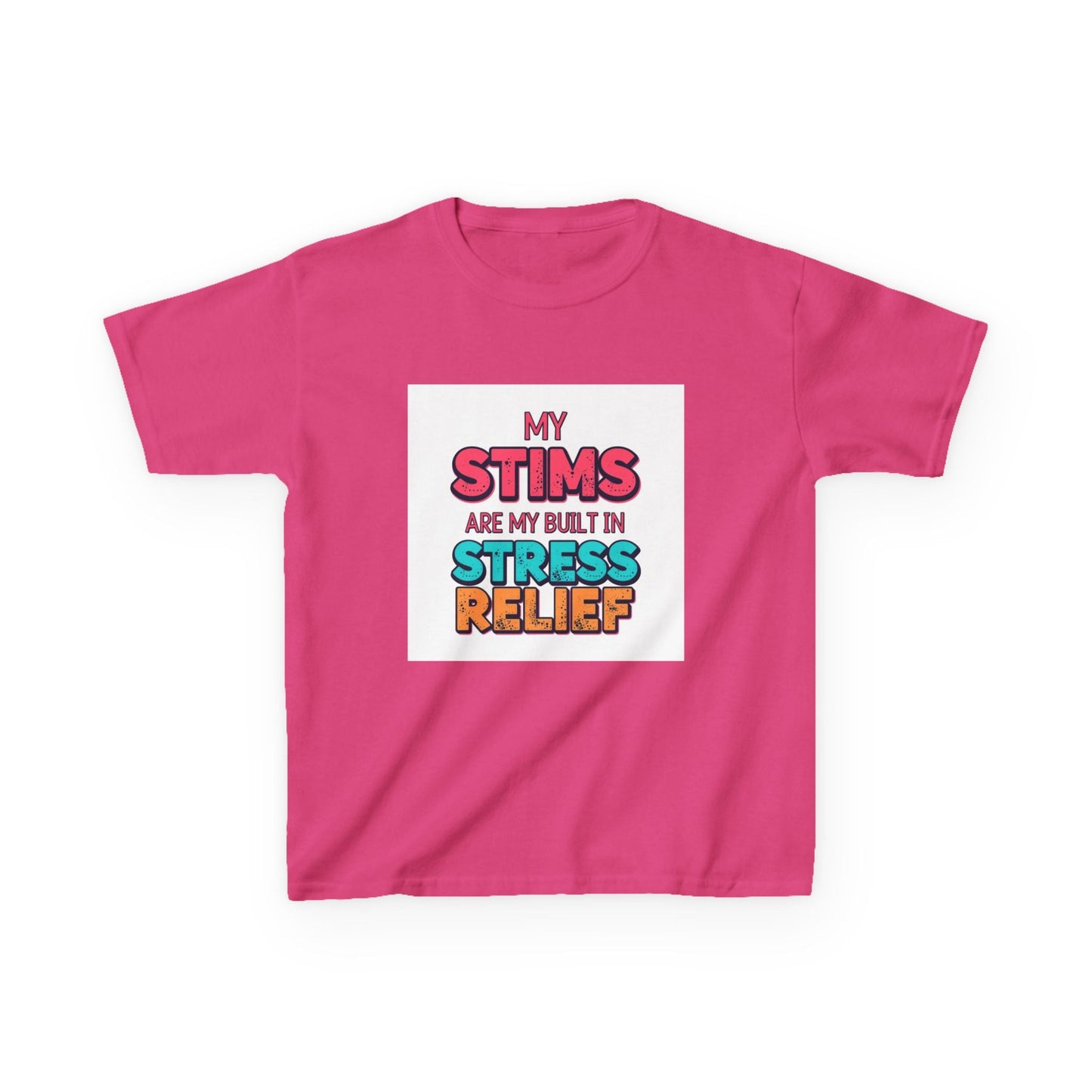"My Stims Are My Built-In Stress Relief" - Kids Autism Awareness T-Shirt Printify
