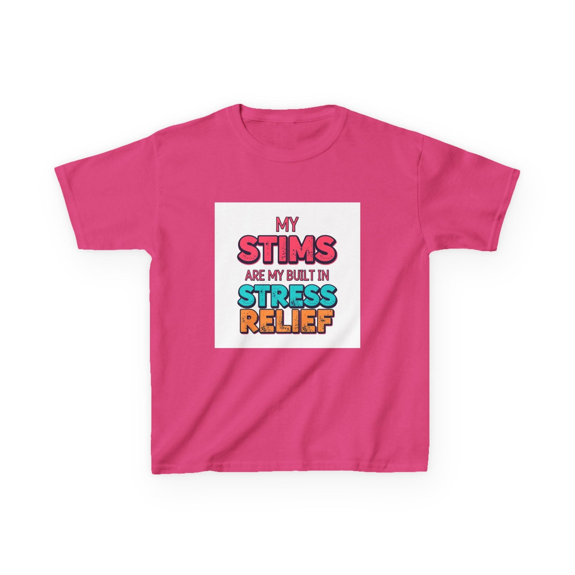 "My Stims Are My Built-In Stress Relief" - Kids Autism Awareness T-Shirt Printify