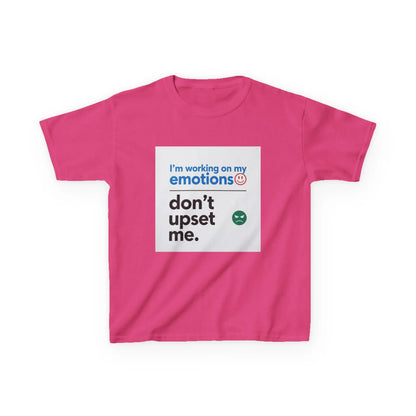"I'm working on my emotions, don't upset me." - Kids Autism Awareness T-Shirt Printify