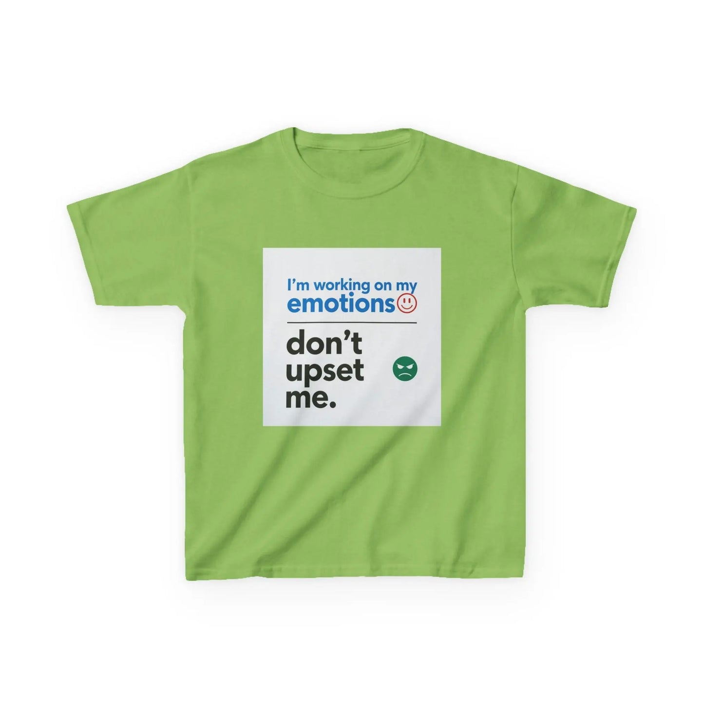 "I'm working on my emotions, don't upset me." - Kids Autism Awareness T-Shirt Printify