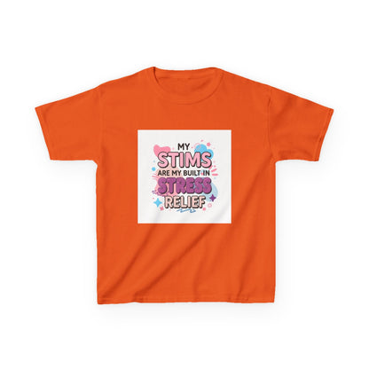 “My Stims Are My Built-In Stress Relief” - Kids Autism Awareness T-Shirt Printify