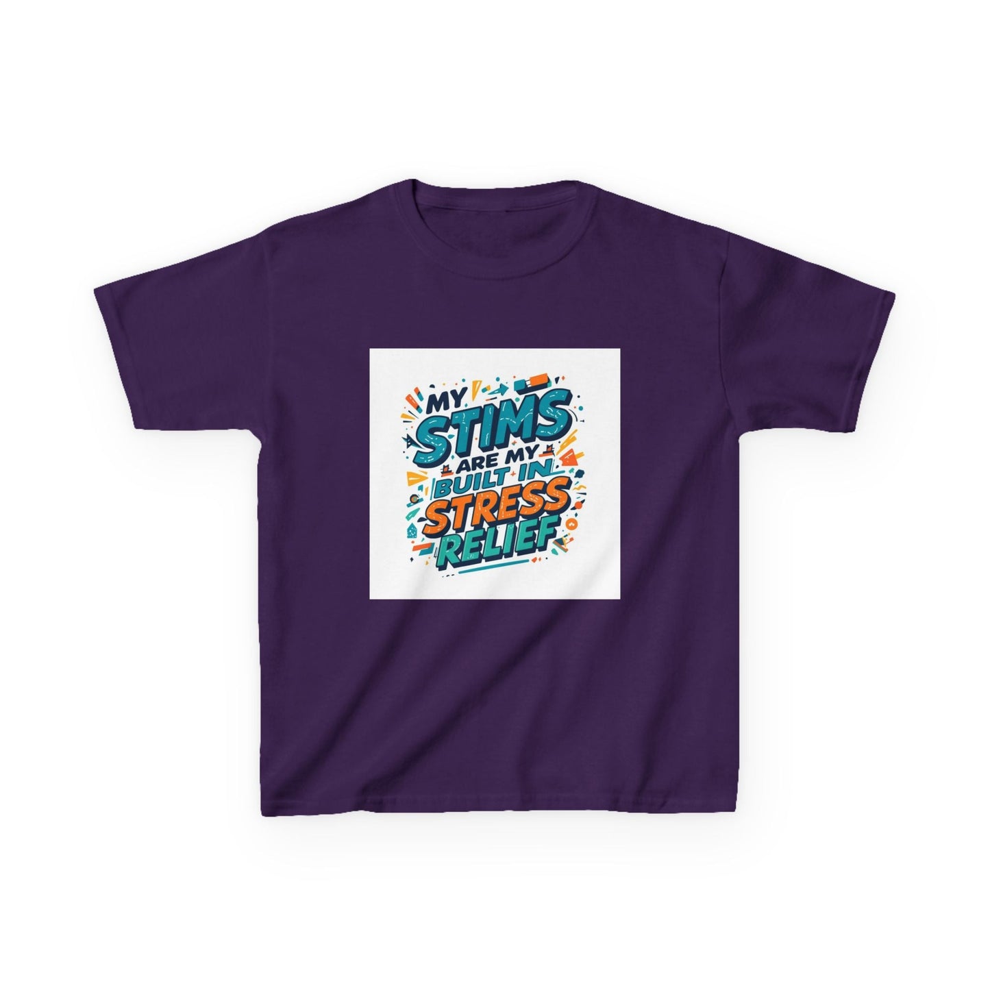 “My Stims Are My Superpower: Stress Relief” - Kids Autism Awareness T-Shirt Printify