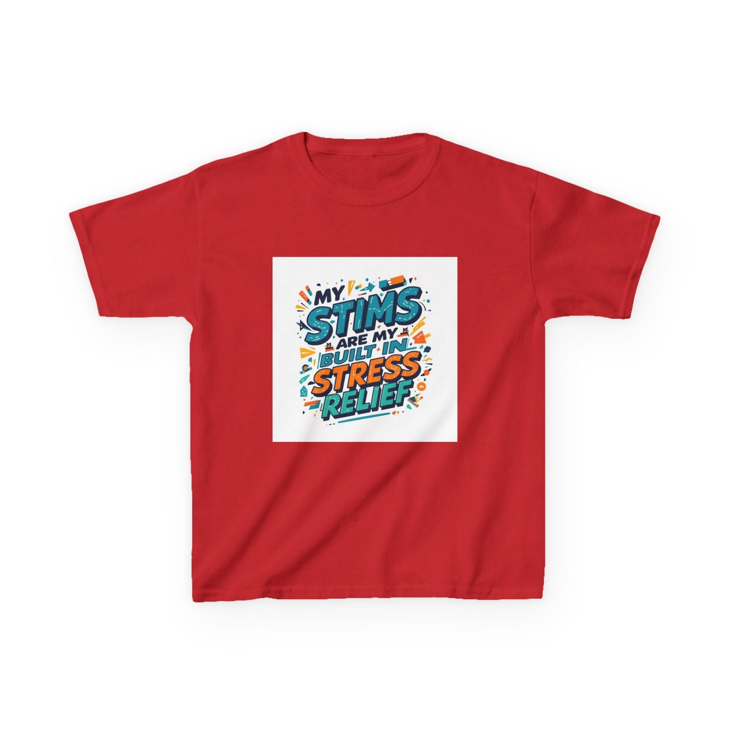 “My Stims Are My Superpower: Stress Relief” - Kids Autism Awareness T-Shirt Printify