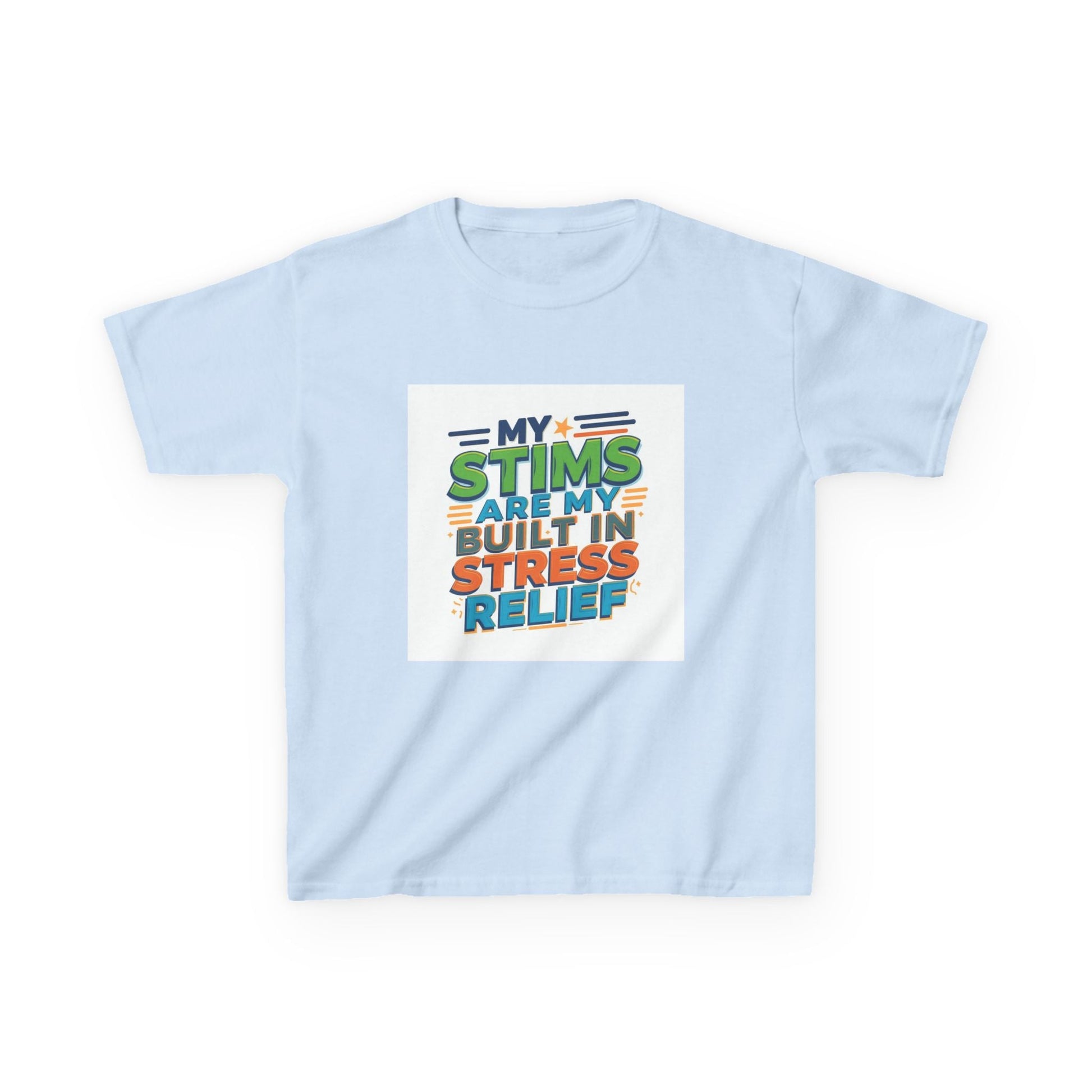 "My Stims Are My Built-In Stress Relief" - Kids Autism Awareness T-Shirt Printify