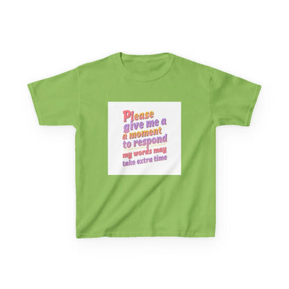 "Please give me a moment to respond" - Kids Autism Awareness T-Shirt Printify