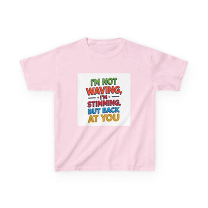 "I’m Not Waving, I’m Stimming, But Back At You" - Kids Autism Awareness T-Shirt Printify