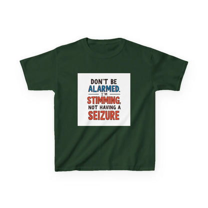 "Don't Be Alarmed: I'm Stimming, Not Having a Seizure" - Kids Autism Awareness T-Shirt Printify