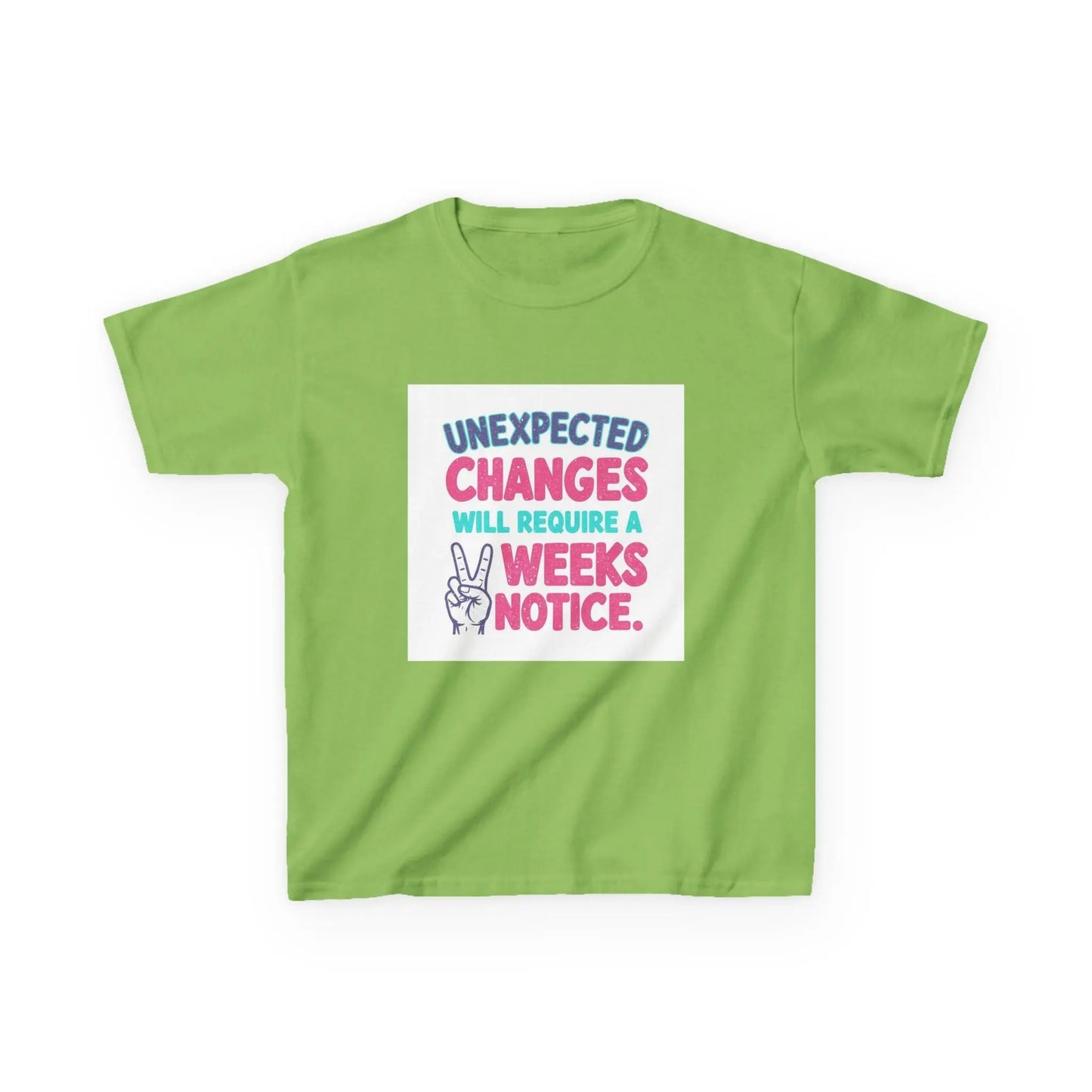 "Unexpected Changes Will Require 2 Weeks Notice" - Kids Autism Awareness T-Shirt Printify