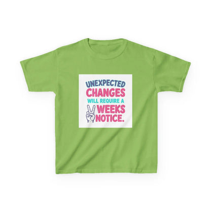 "Unexpected Changes Will Require 2 Weeks Notice" - Kids Autism Awareness T-Shirt Printify
