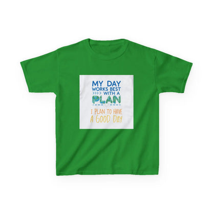 “My Day Works Best With a Plan” - Kids Autism Awareness T-Shirt Printify