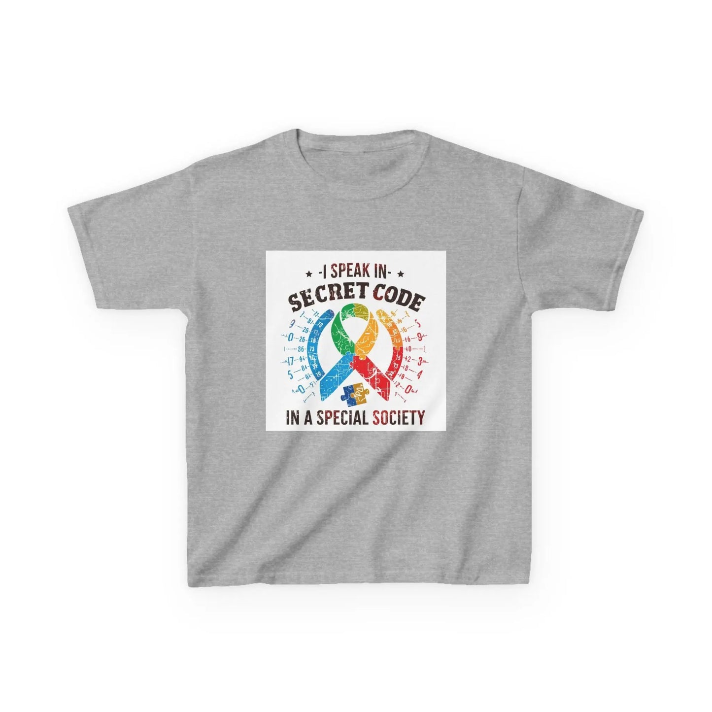 "I Speak in Secret Code in a Special Society" - Kids Autism Awareness T-Shirt Printify